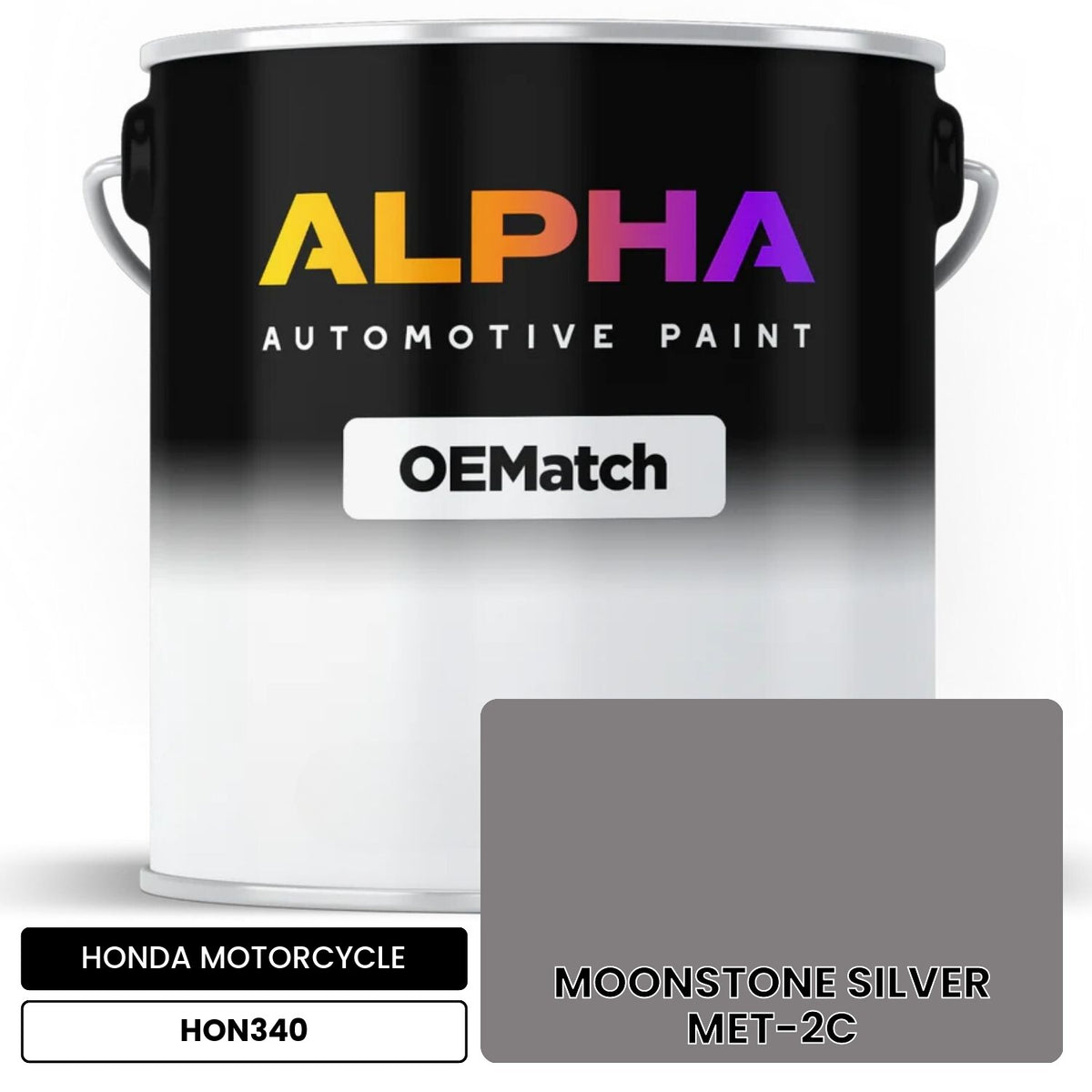 HONDA MOTORCYCLE MOONSTONE SILVER MET-2C HON340 OEMatch Basecoat