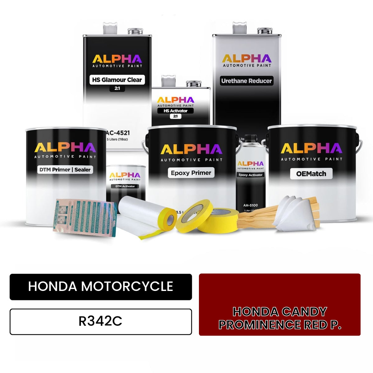 HONDA MOTORCYCLE HONDA CANDY PROMINENCE RED P. R342C OEMatch Vehicle Paint Kit