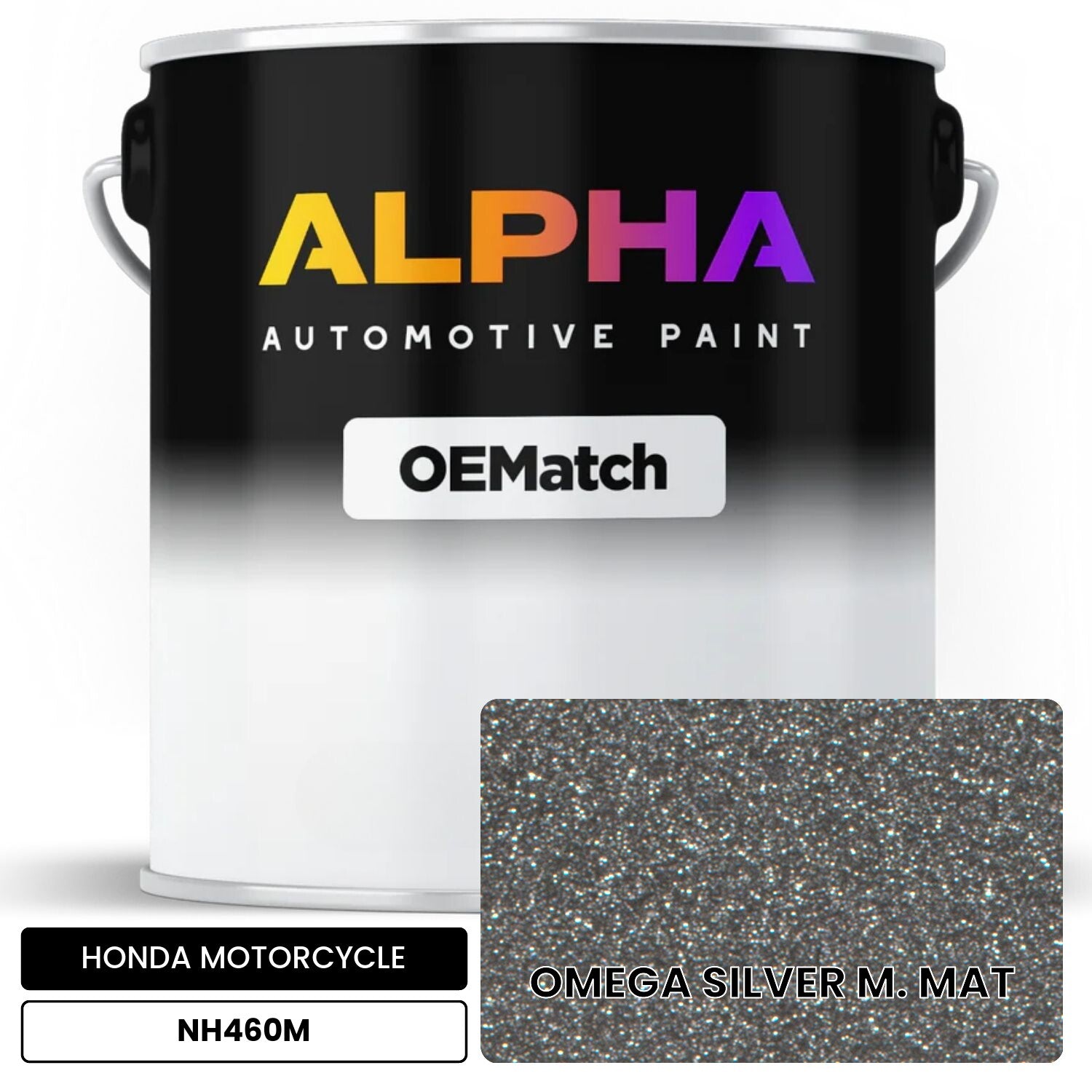HONDA MOTORCYCLE OMEGA SILVER M. MAT NH460M OEMatch Basecoat