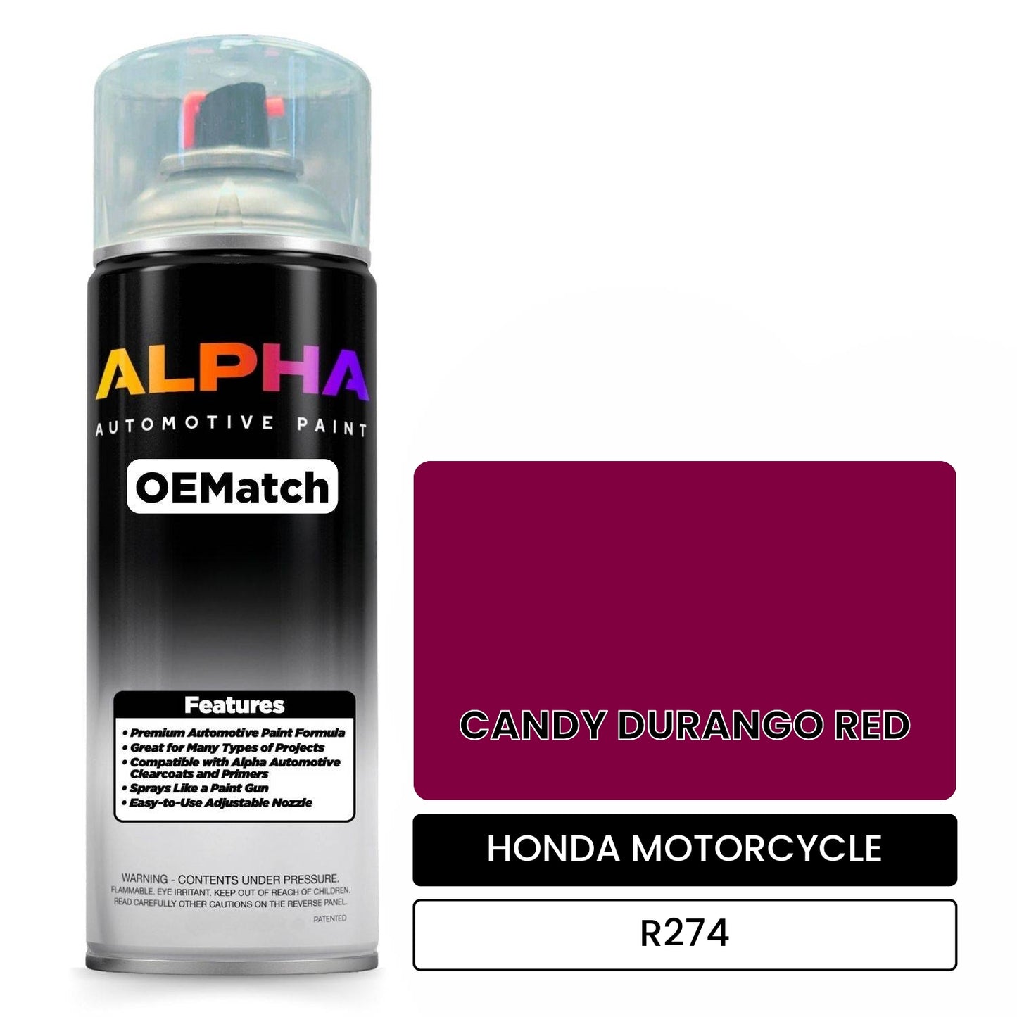 HONDA MOTORCYCLE CANDY DURANGO RED R274 OEMatch Spraycan