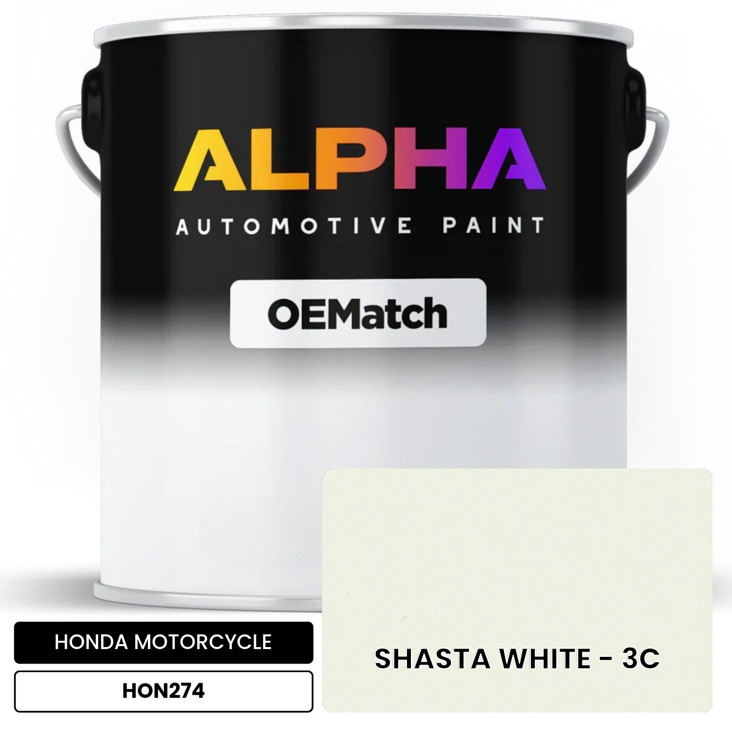 HONDA MOTORCYCLE SHASTA WHITE - 3C HON274 OEMatch Basecoat