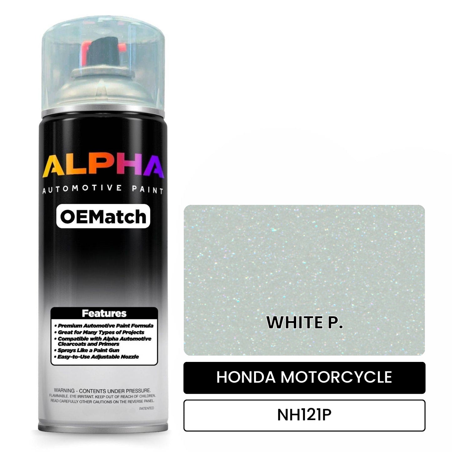 HONDA MOTORCYCLE WHITE P. NH121P OEMatch Spraycan