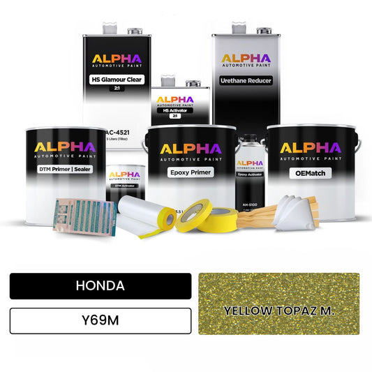 HONDA YELLOW TOPAZ M. Y69M OEMatch Vehicle Paint Kit