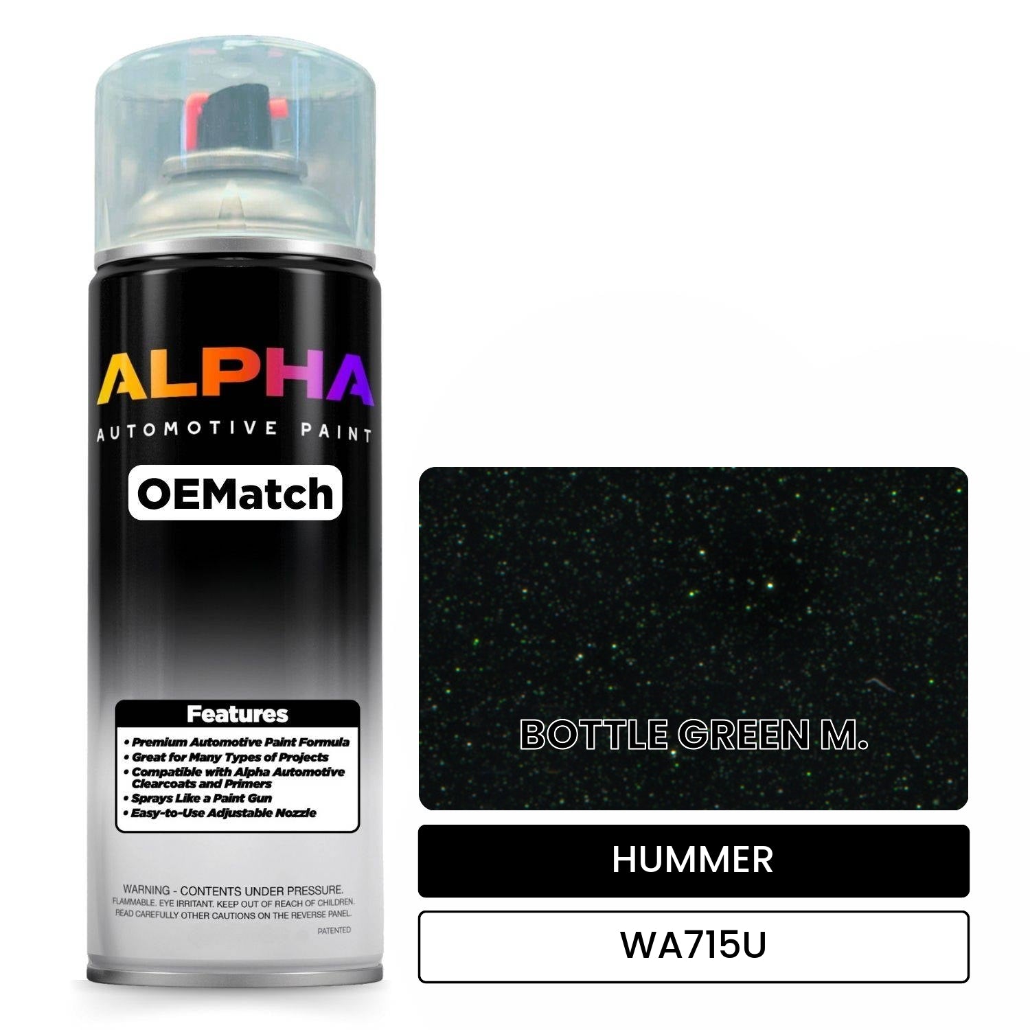 HUMMER BOTTLE GREEN M. WA715U OEMatch Spraycan