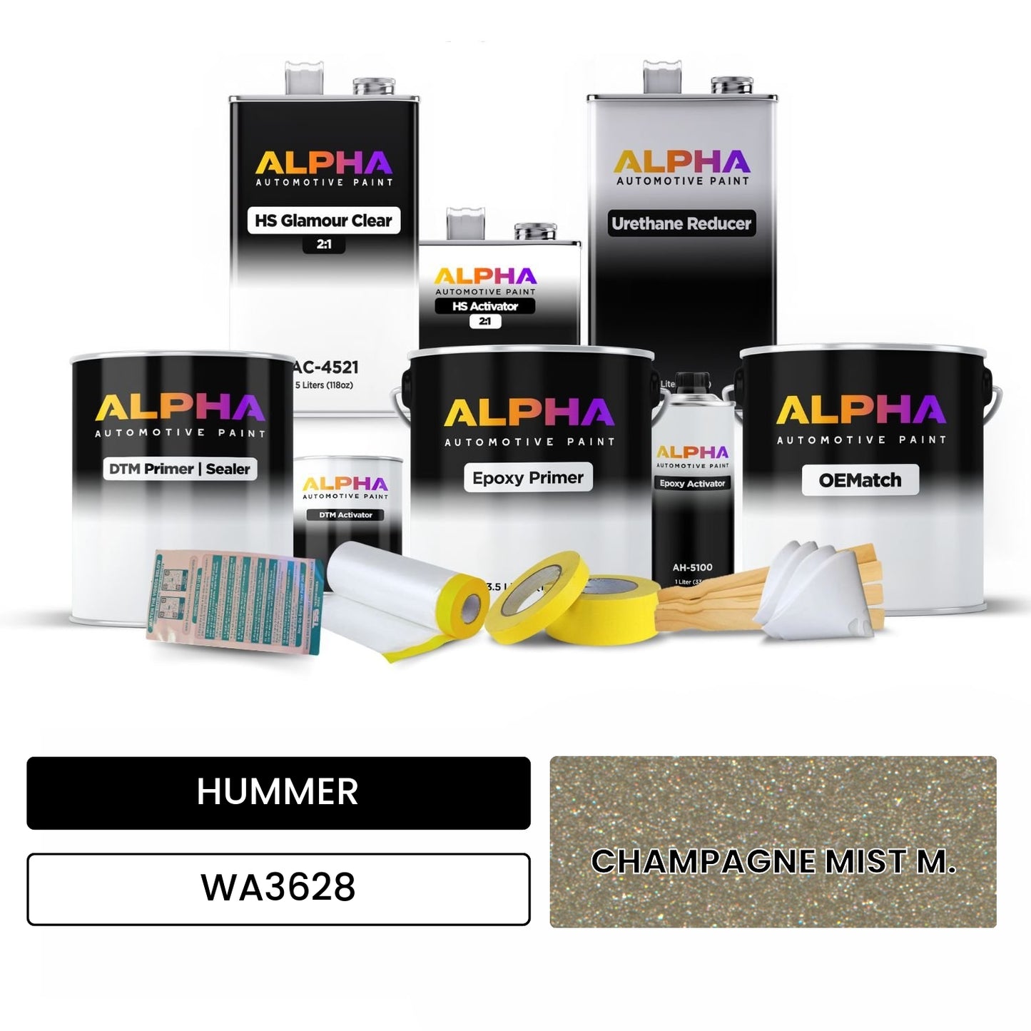 HUMMER CHAMPAGNE MIST M. WA3628 OEMatch Vehicle Paint Kit