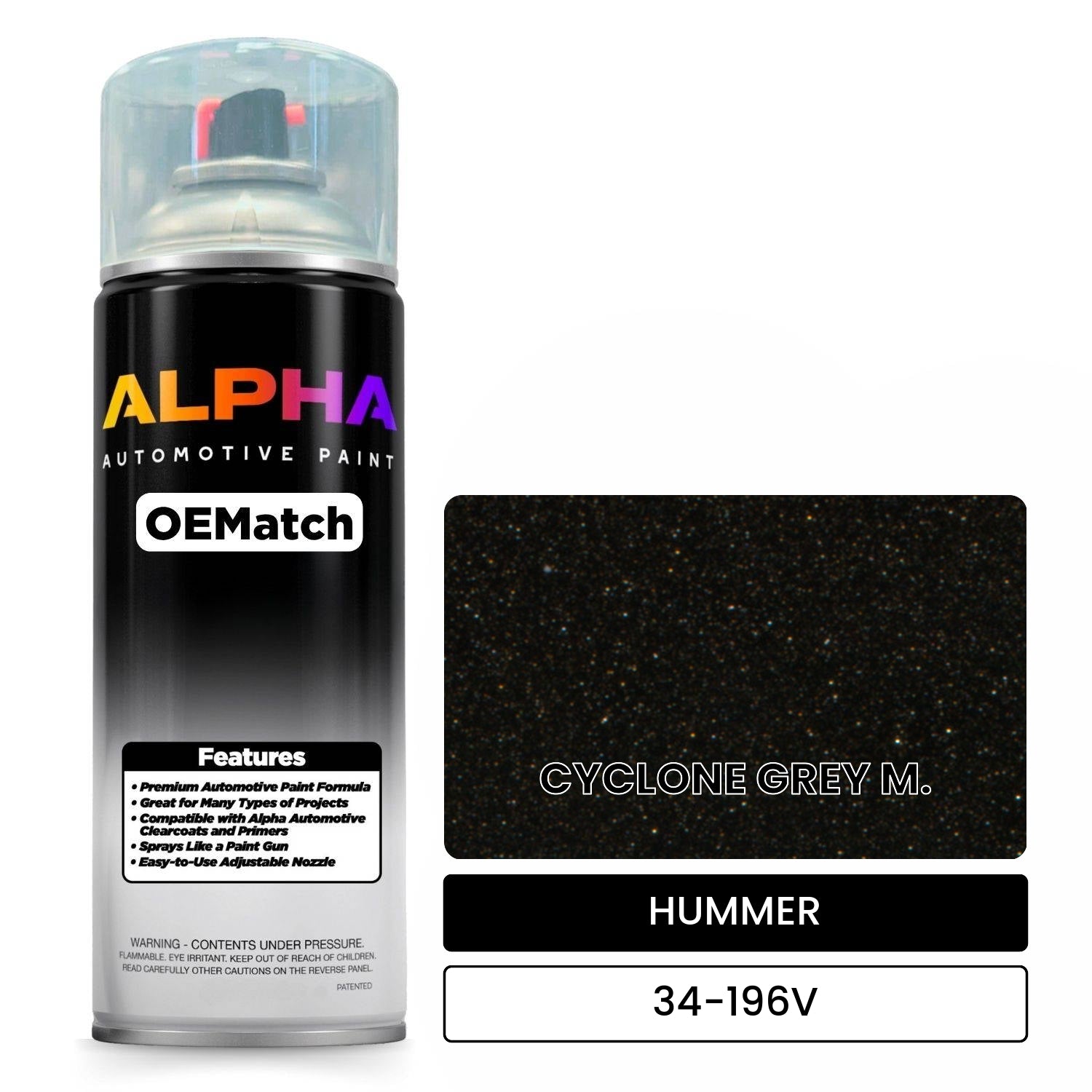 HUMMER CYCLONE GREY M. 34-196V OEMatch Spraycan