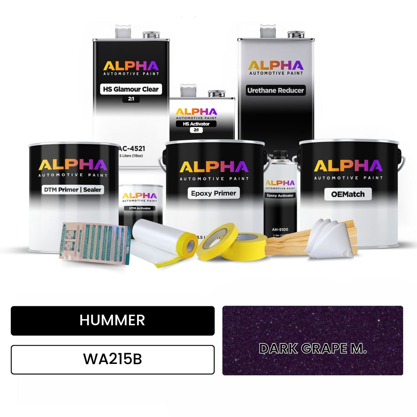 HUMMER DARK GRAPE M. WA215B OEMatch Vehicle Paint Kit