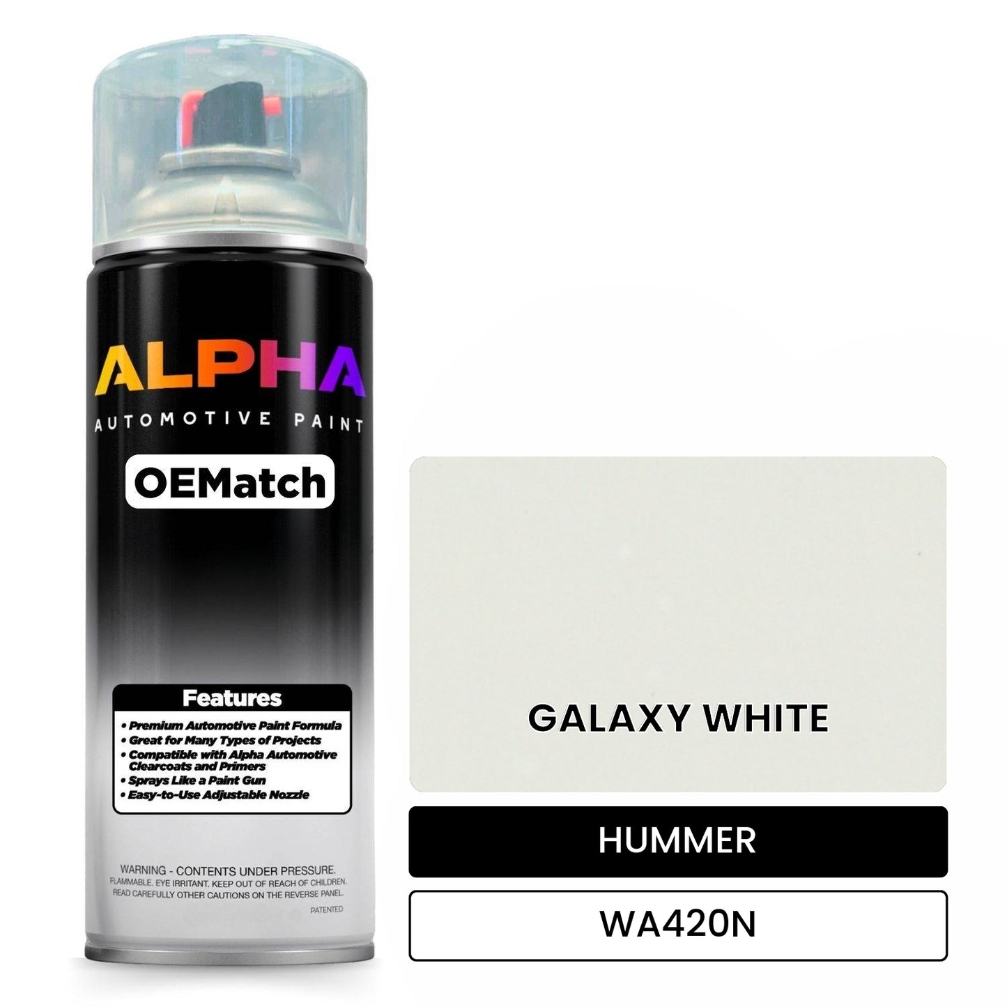 HUMMER GALAXY WHITE WA420N OEMatch Spraycan