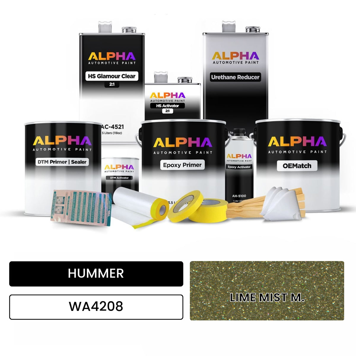 HUMMER LIME MIST M. WA4208 OEMatch Vehicle Paint Kit