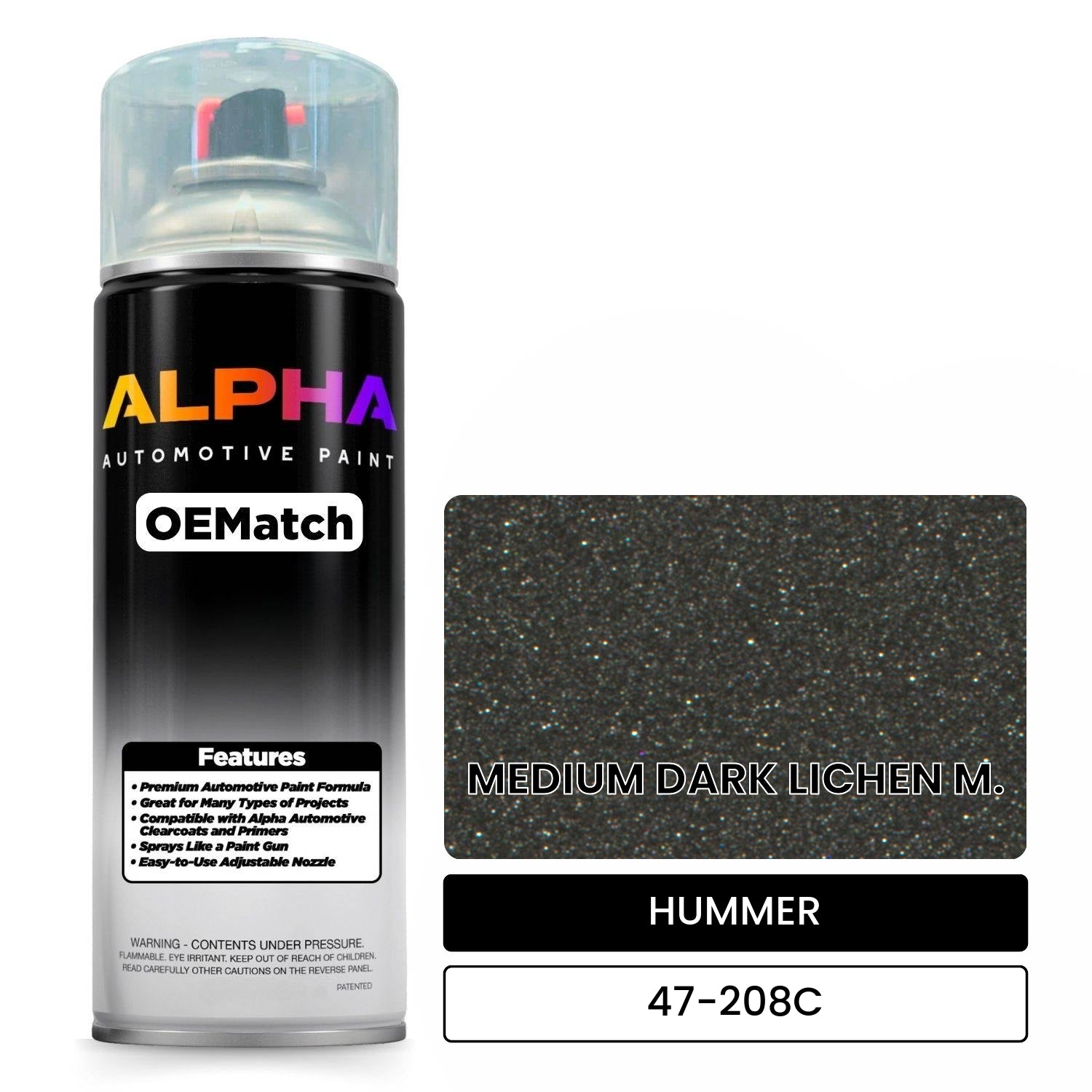 HUMMER MEDIUM DARK LICHEN M. 47-208C OEMatch Spraycan