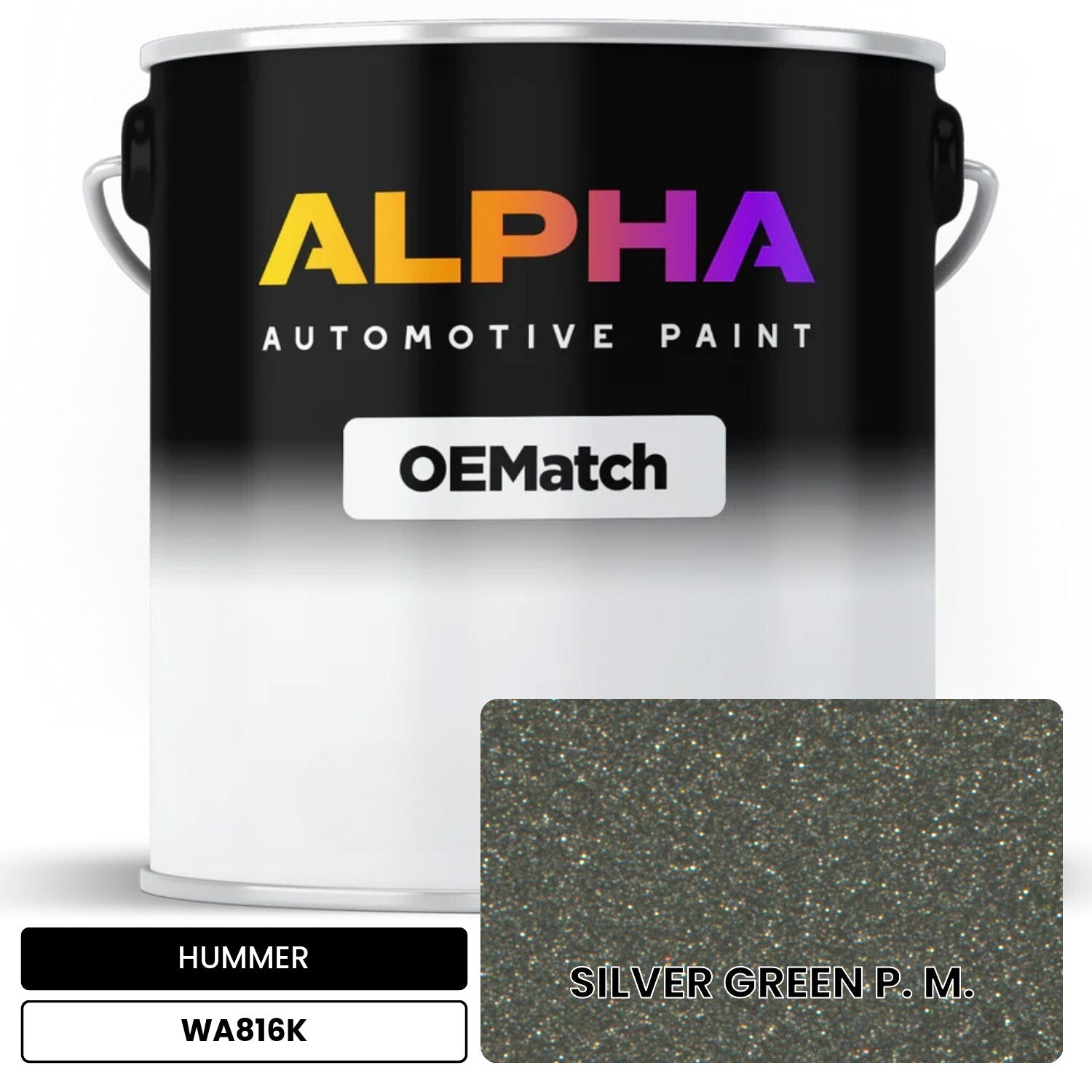 HUMMER SILVER GREEN P. M. WA816K OEMatch Basecoat