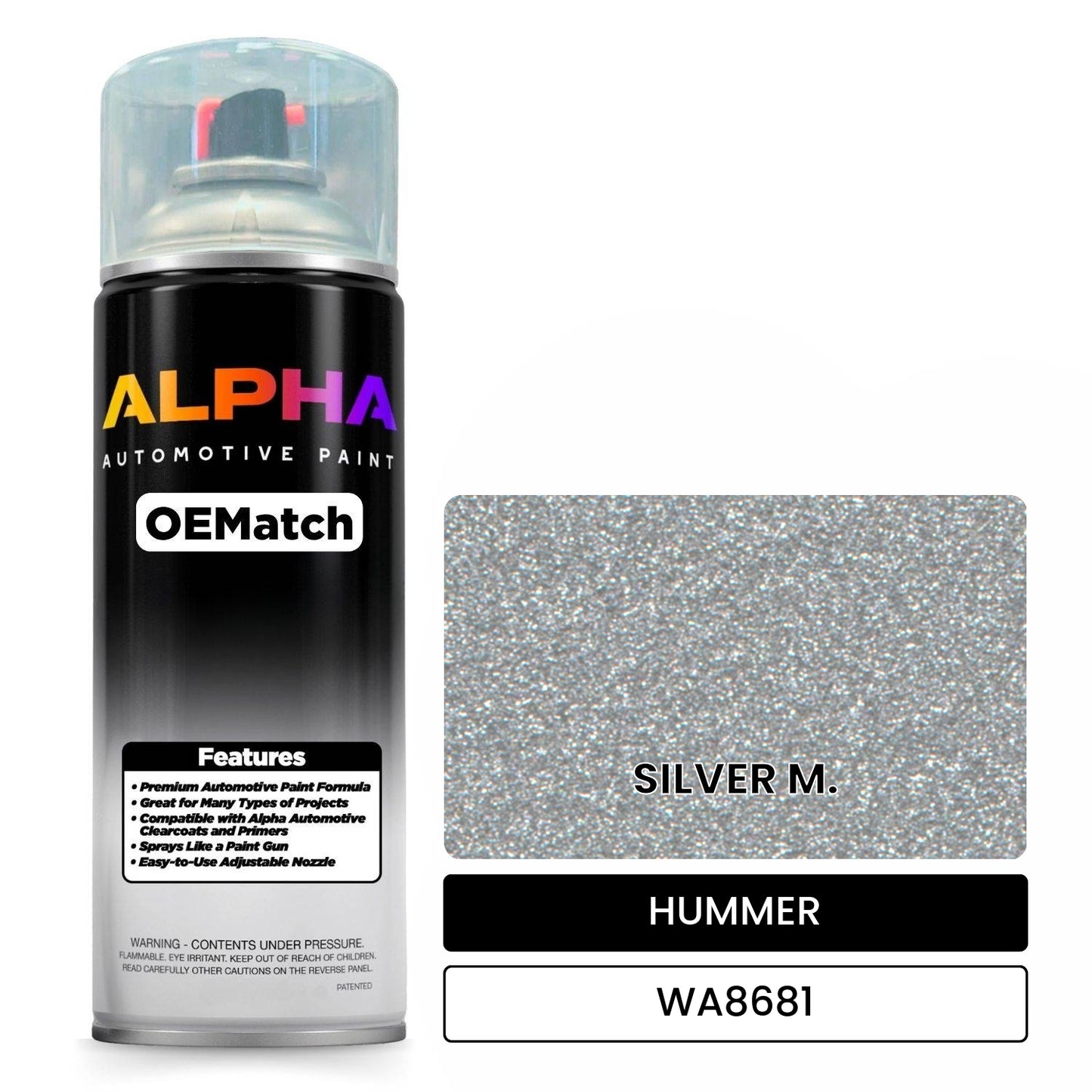 HUMMER SILVER M. WA8681 OEMatch Spraycan