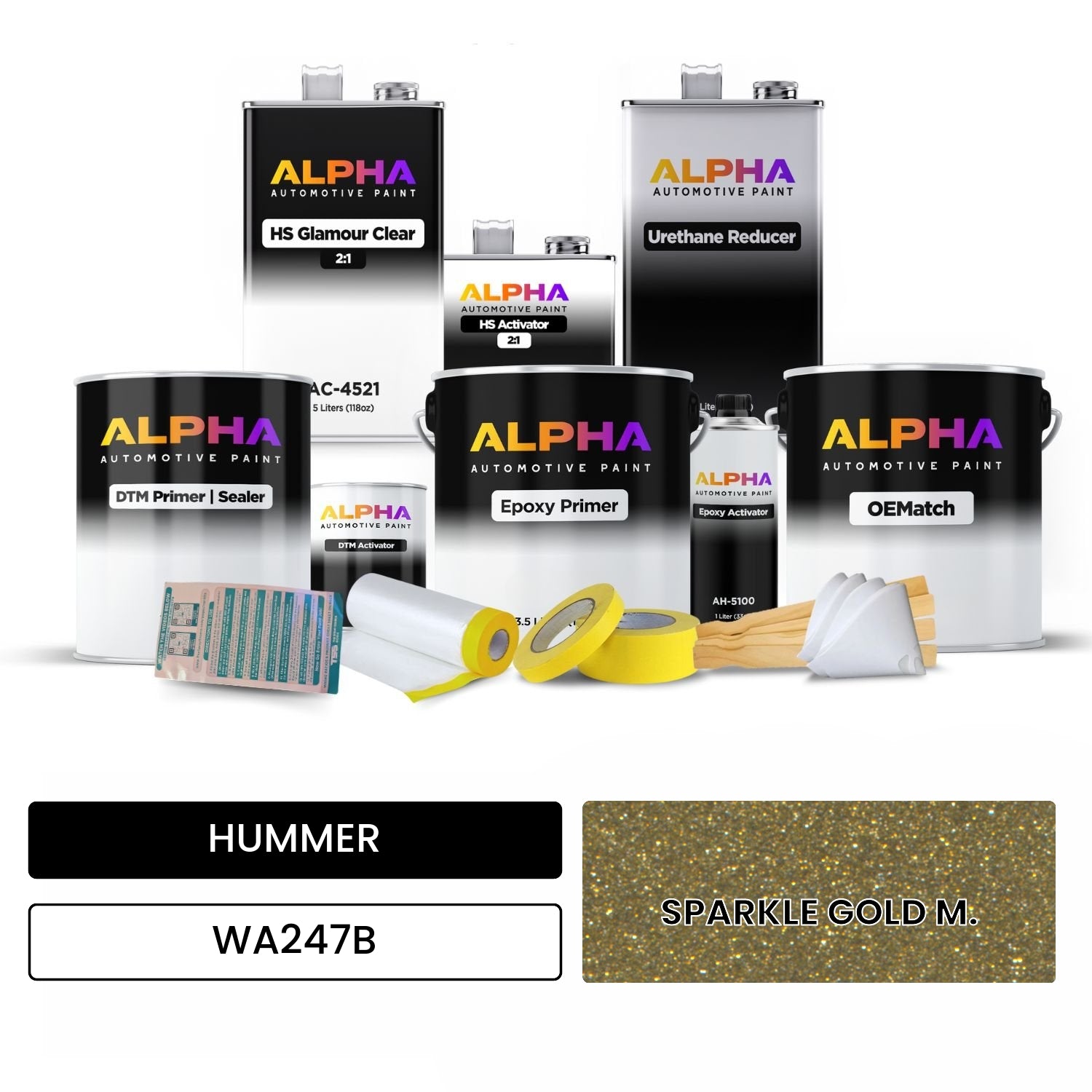 HUMMER SPARKLE GOLD M. WA247B OEMatch Vehicle Paint Kit