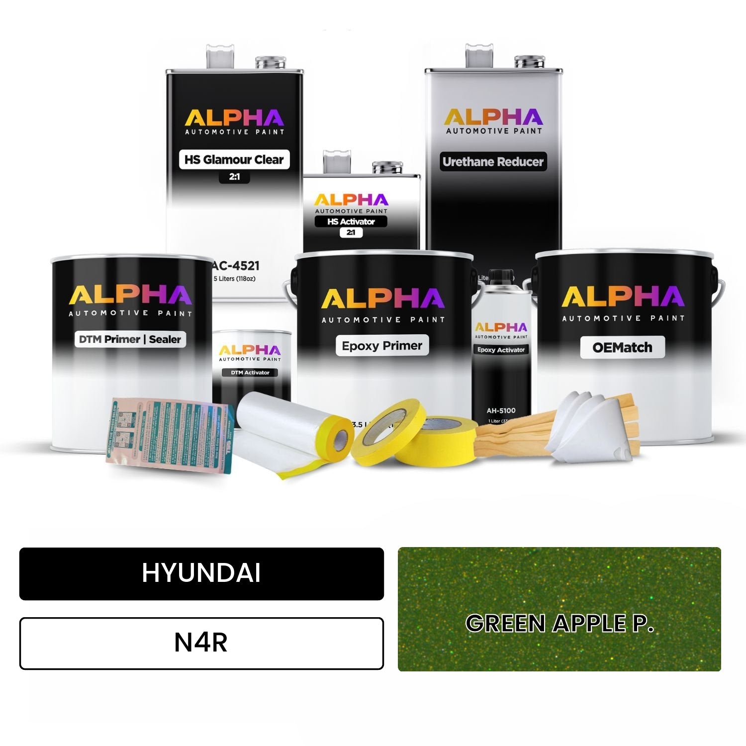 HYUNDAI GREEN APPLE P. N4R OEMatch Vehicle Paint Kit