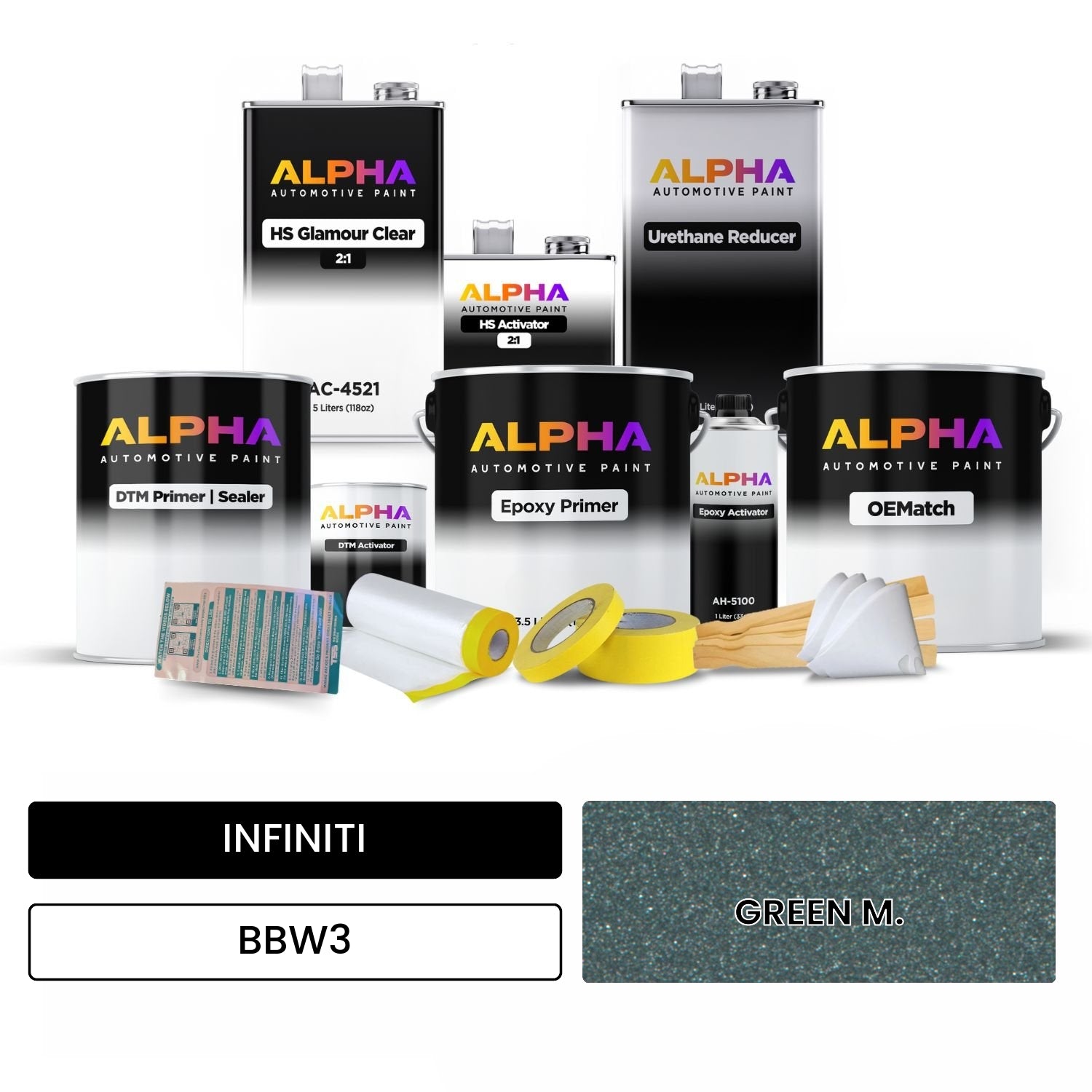 INFINITI GREEN M. BBW3 OEMatch Vehicle Paint Kit