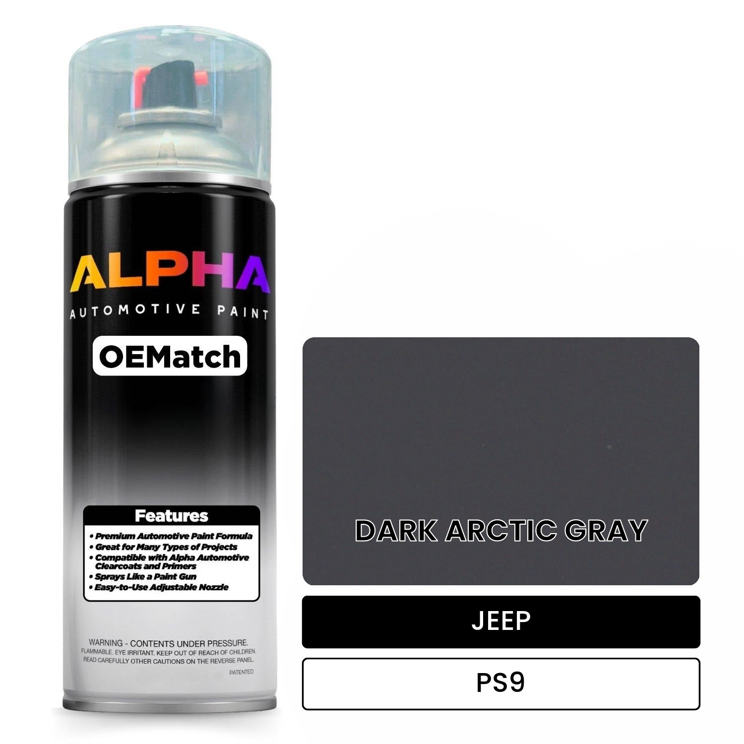 JEEP DARK ARCTIC GRAY PS9 OEMatch Spraycan