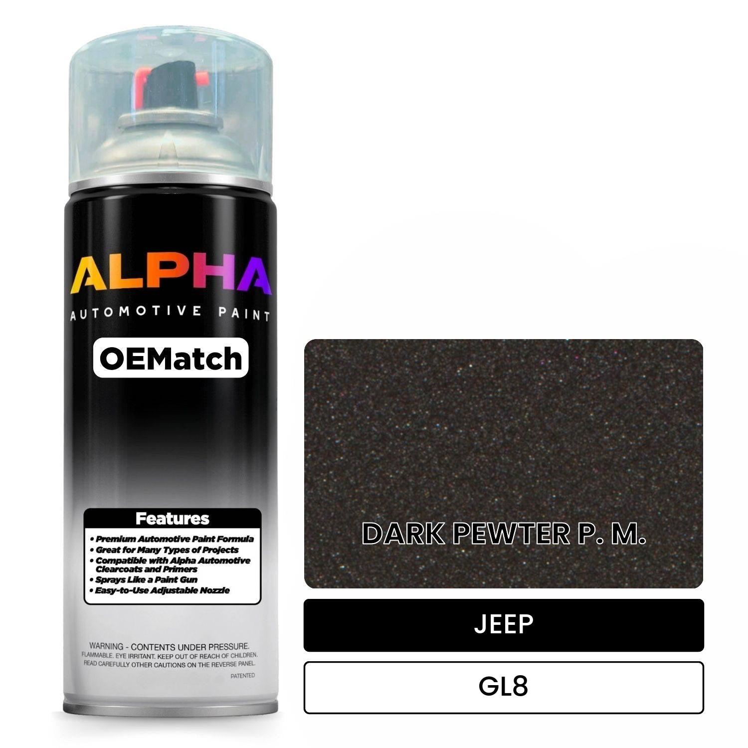 JEEP DARK PEWTER P. M. GL8 OEMatch Spraycan