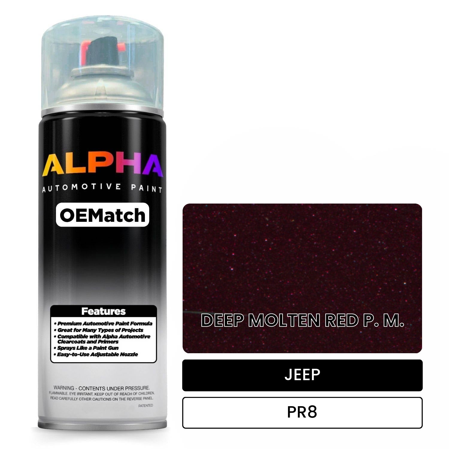 JEEP DEEP MOLTEN RED P. M. PR8 OEMatch Spraycan
