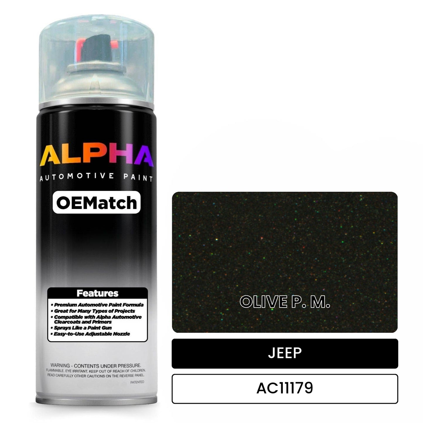 JEEP OLIVE P. M. AC11179 OEMatch Spraycan