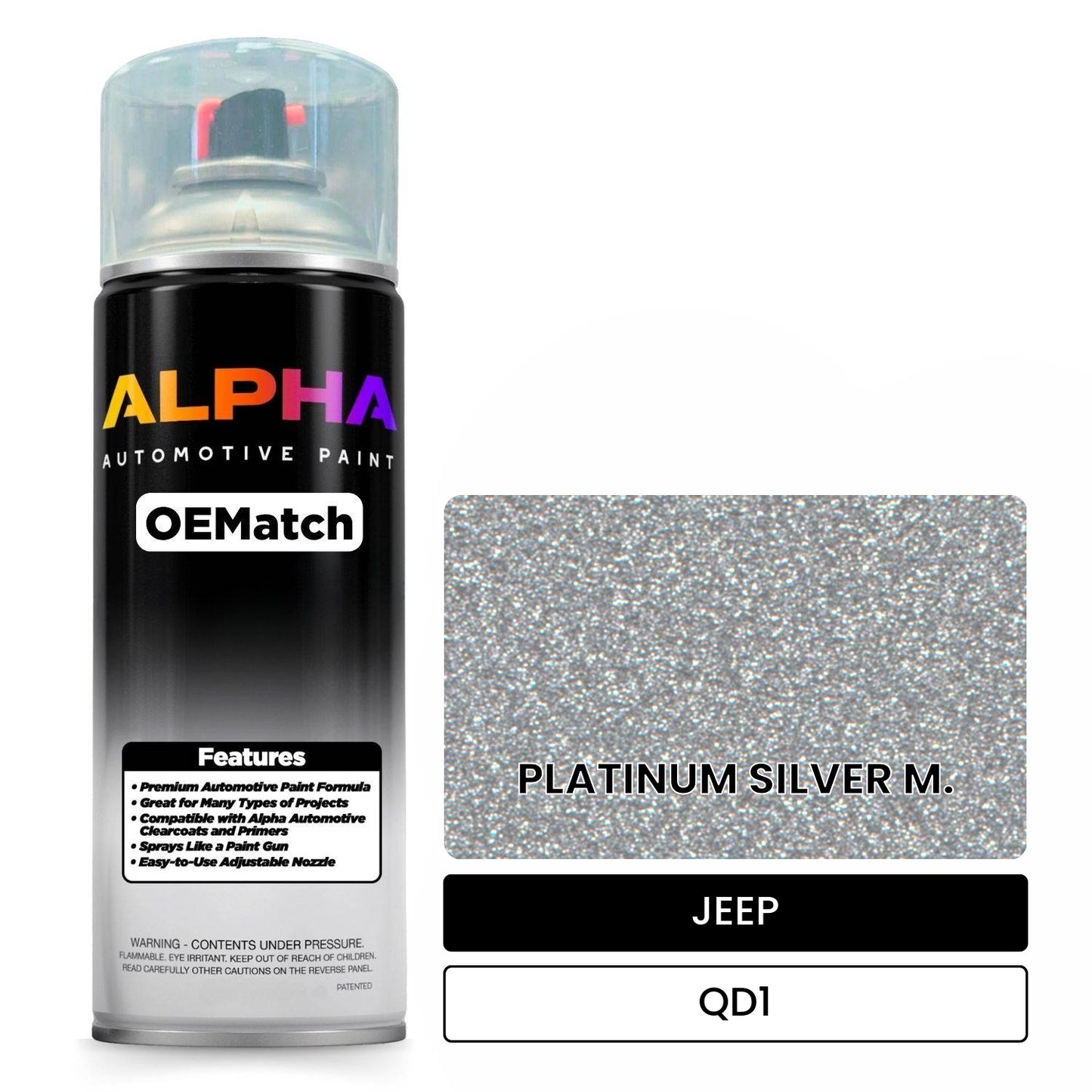 JEEP PLATINUM SILVER M. QD1 OEMatch Spraycan