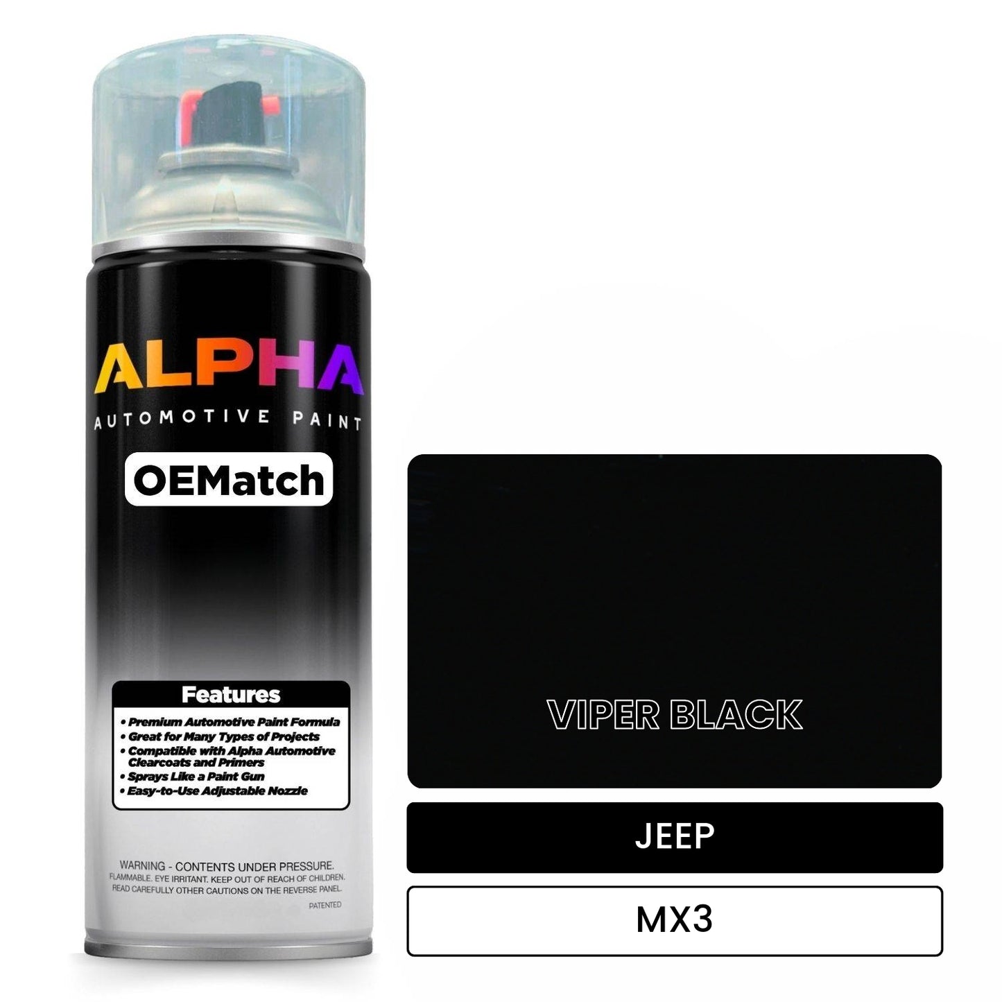 JEEP VIPER BLACK MX3 OEMatch Spraycan