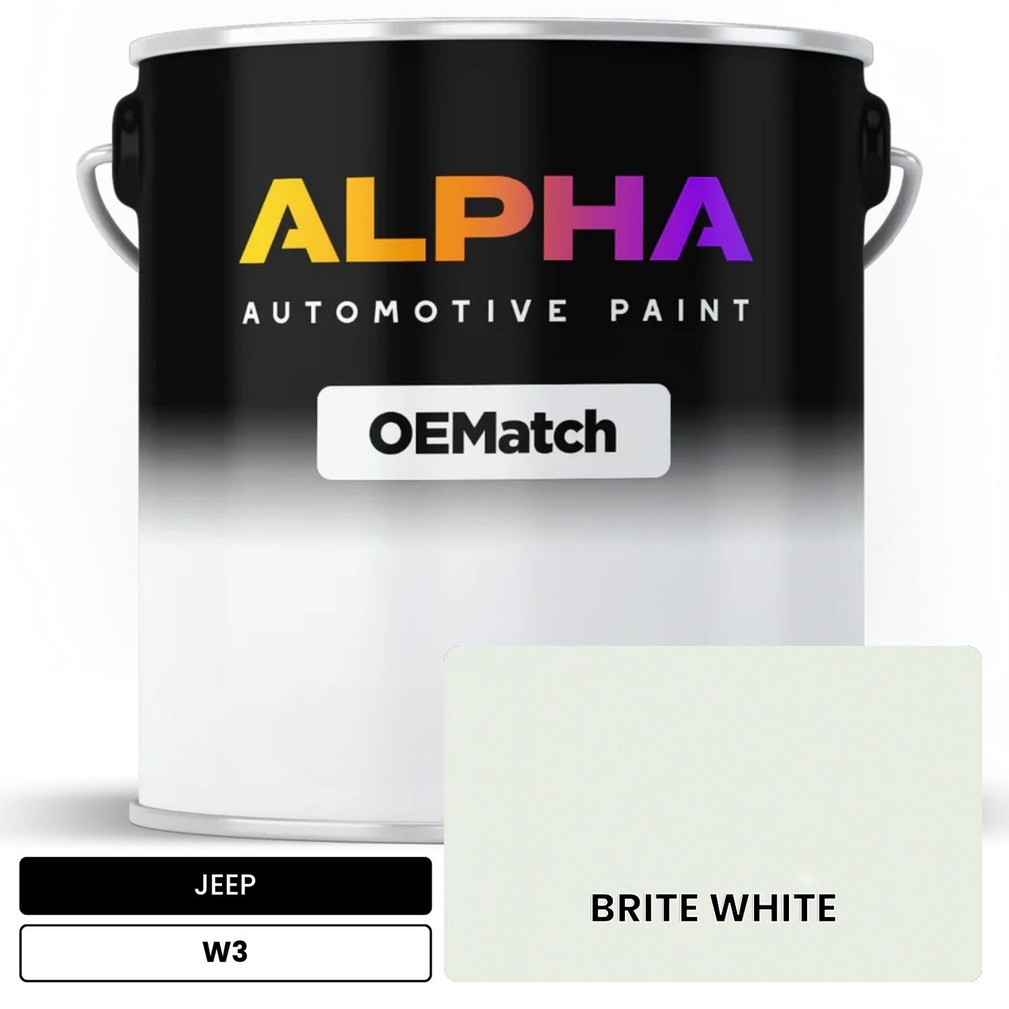JEEP BRITE WHITE W3 OEMatch Basecoat