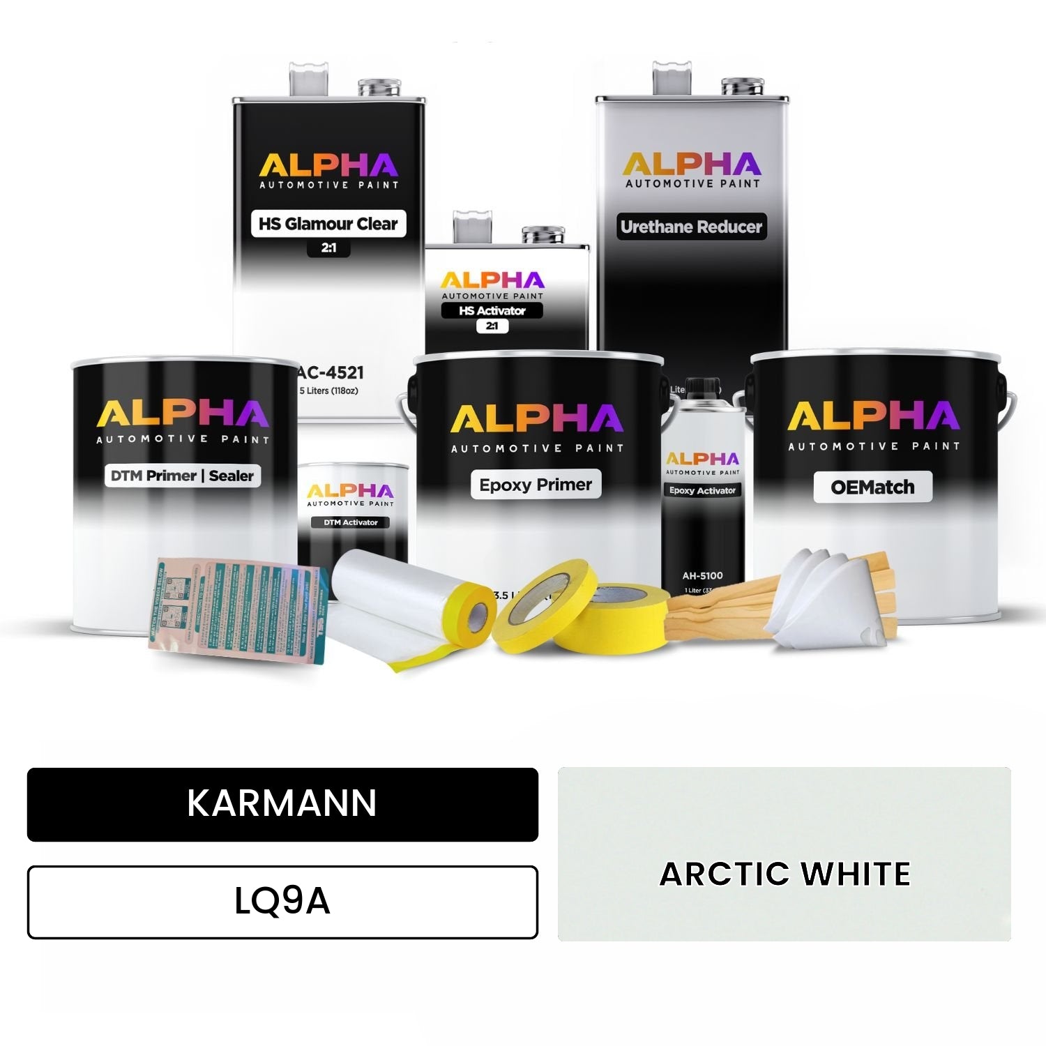 KARMANN ARCTIC WHITE LQ9A OEMatch Vehicle Paint Kit