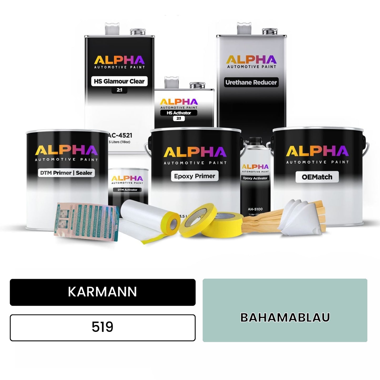 KARMANN Bahama Blue 519 OEMatch Vehicle Paint Kit