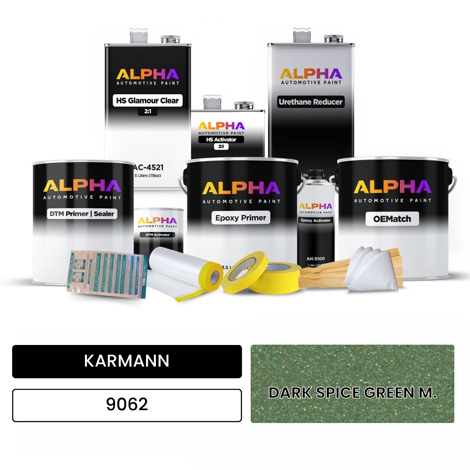 KARMANN Dark Spice Green Metallic 9062 OEMatch Vehicle Paint Kit