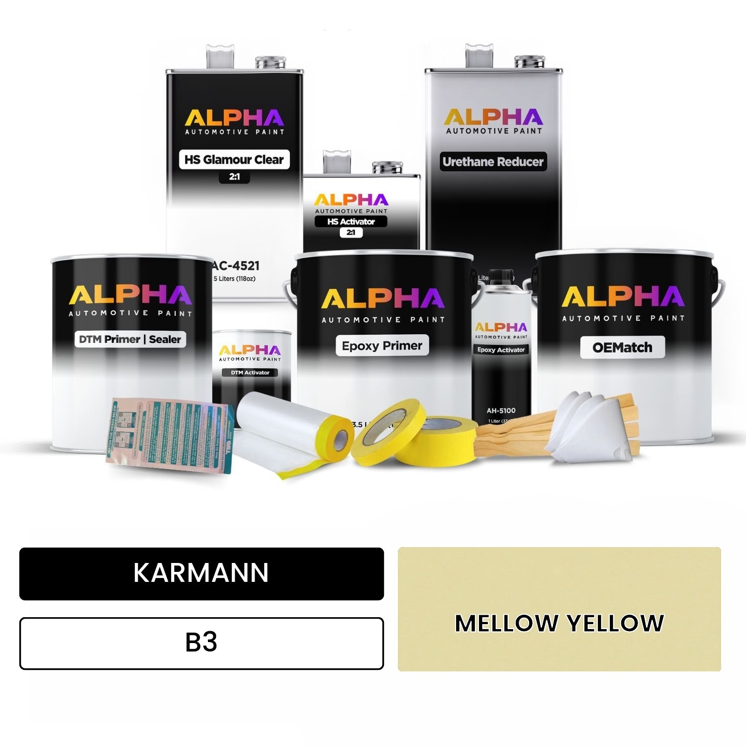 KARMANN Mellow Yellow B3 OEMatch Vehicle Paint Kit