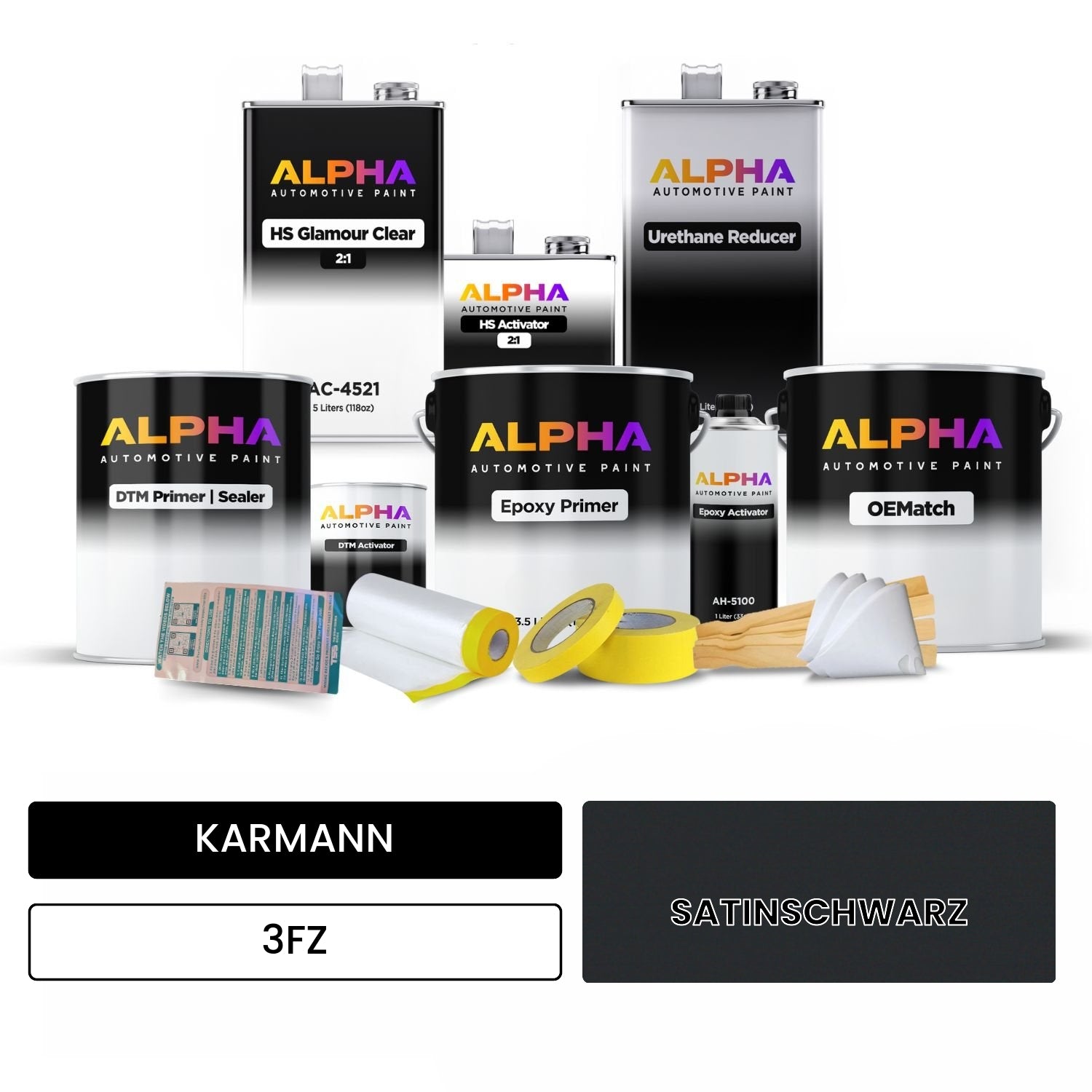 KARMANN Satin Black 3FZ OEMatch Vehicle Paint Kit