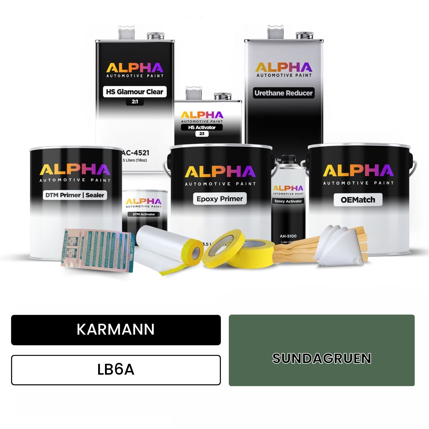 KARMANN Sunday Green LB6A OEMatch Vehicle Paint Kit