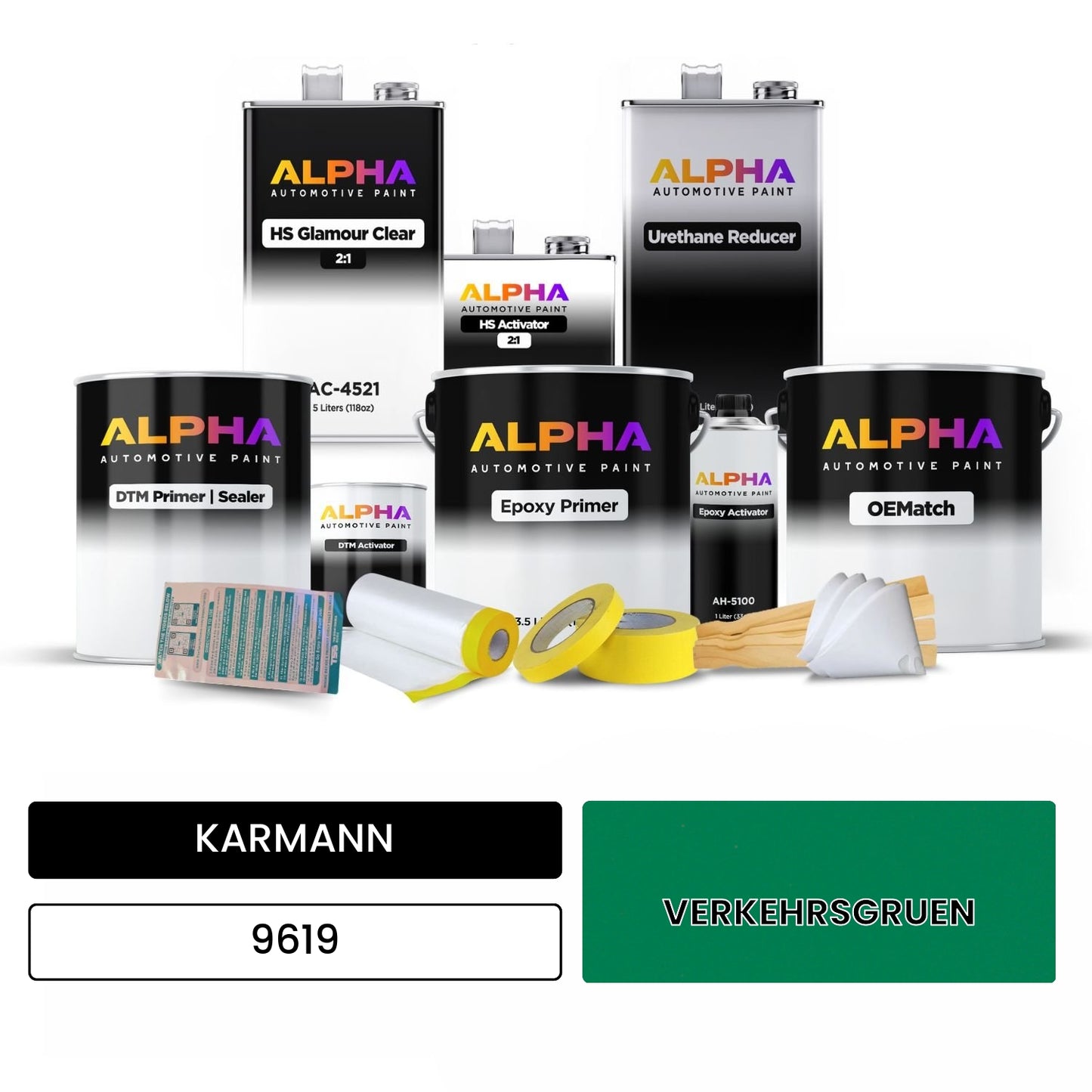 KARMANN Traffic Green 9619 OEMatch Vehicle Paint Kit