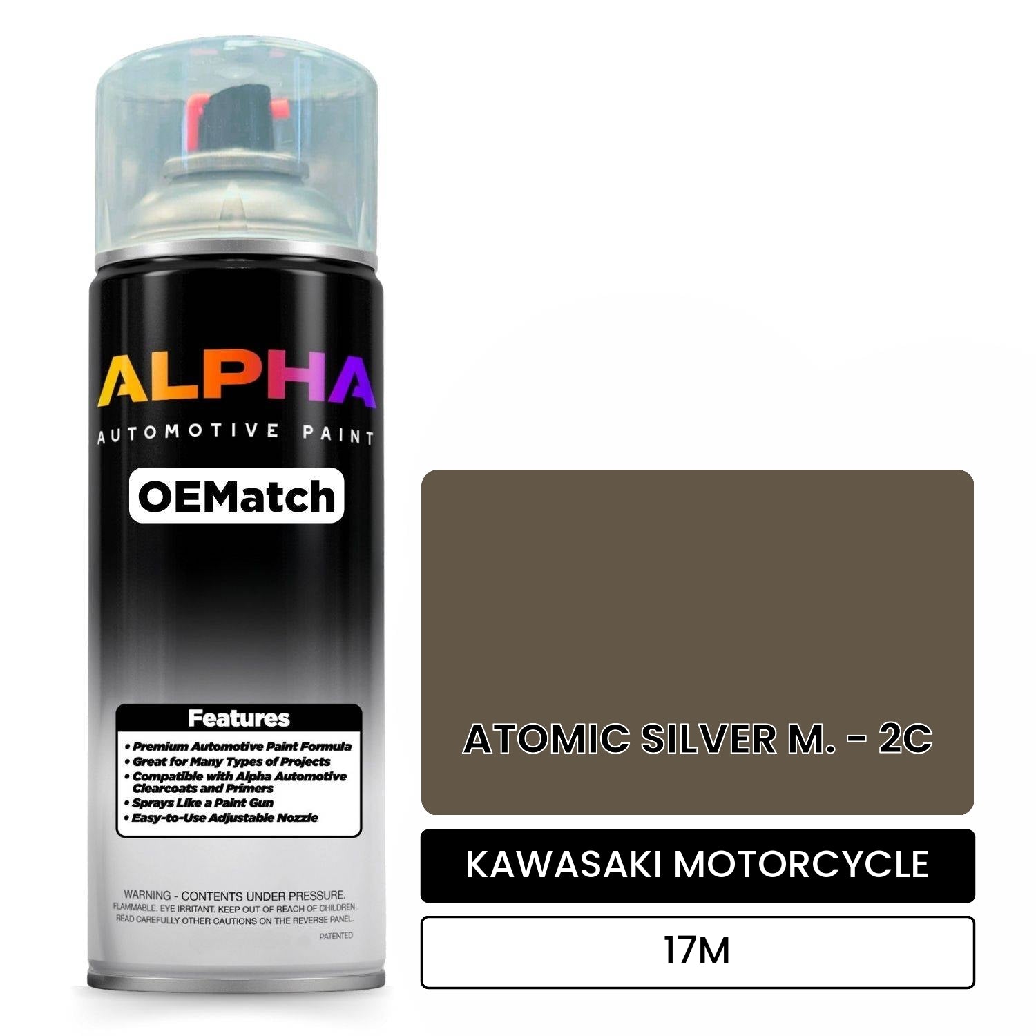 KAWASAKI MOTORCYCLE ATOMIC SILVER M. - 2C 17M OEMatch Spraycan