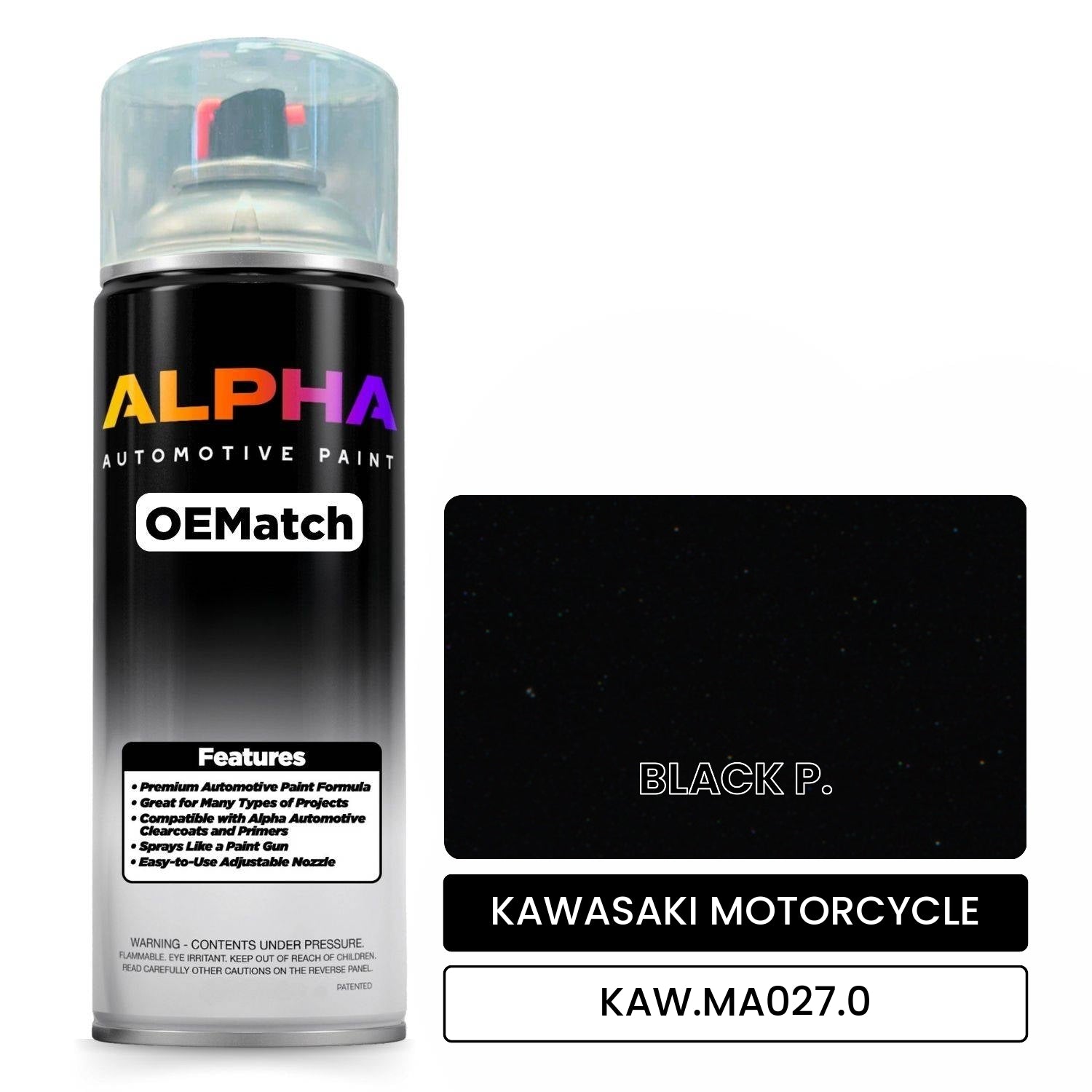 KAWASAKI MOTORCYCLE BLACK P. KAW.MA027.0 OEMatch Spraycan