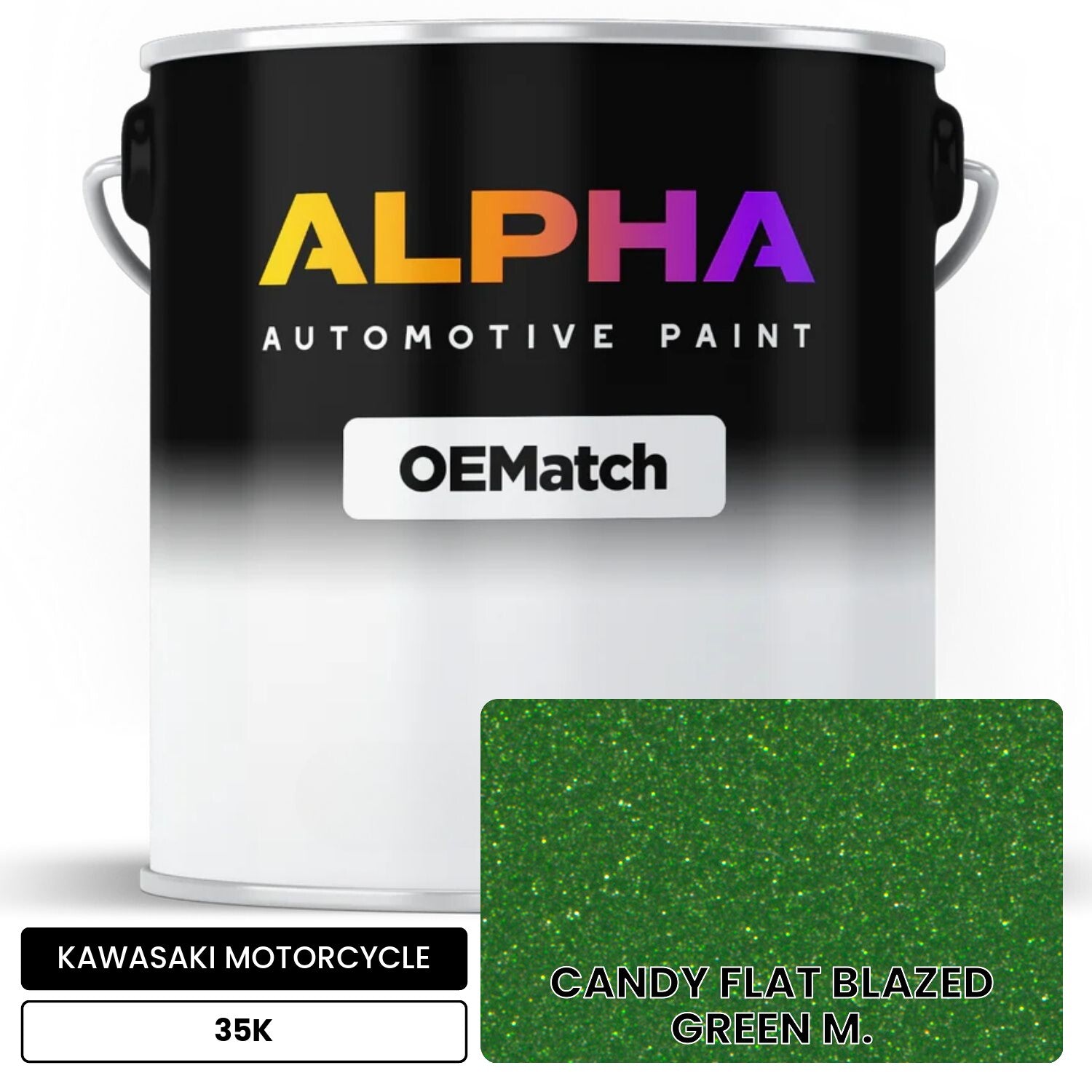KAWASAKI MOTORCYCLE CANDY FLAT BLAZED GREEN M. 35K OEMatch Basecoat