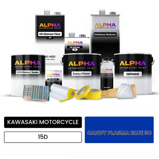 KAWASAKI MOTORCYCLE CANDY PLASMA BLUE 3C 15D OEMatch Vehicle Paint Kit