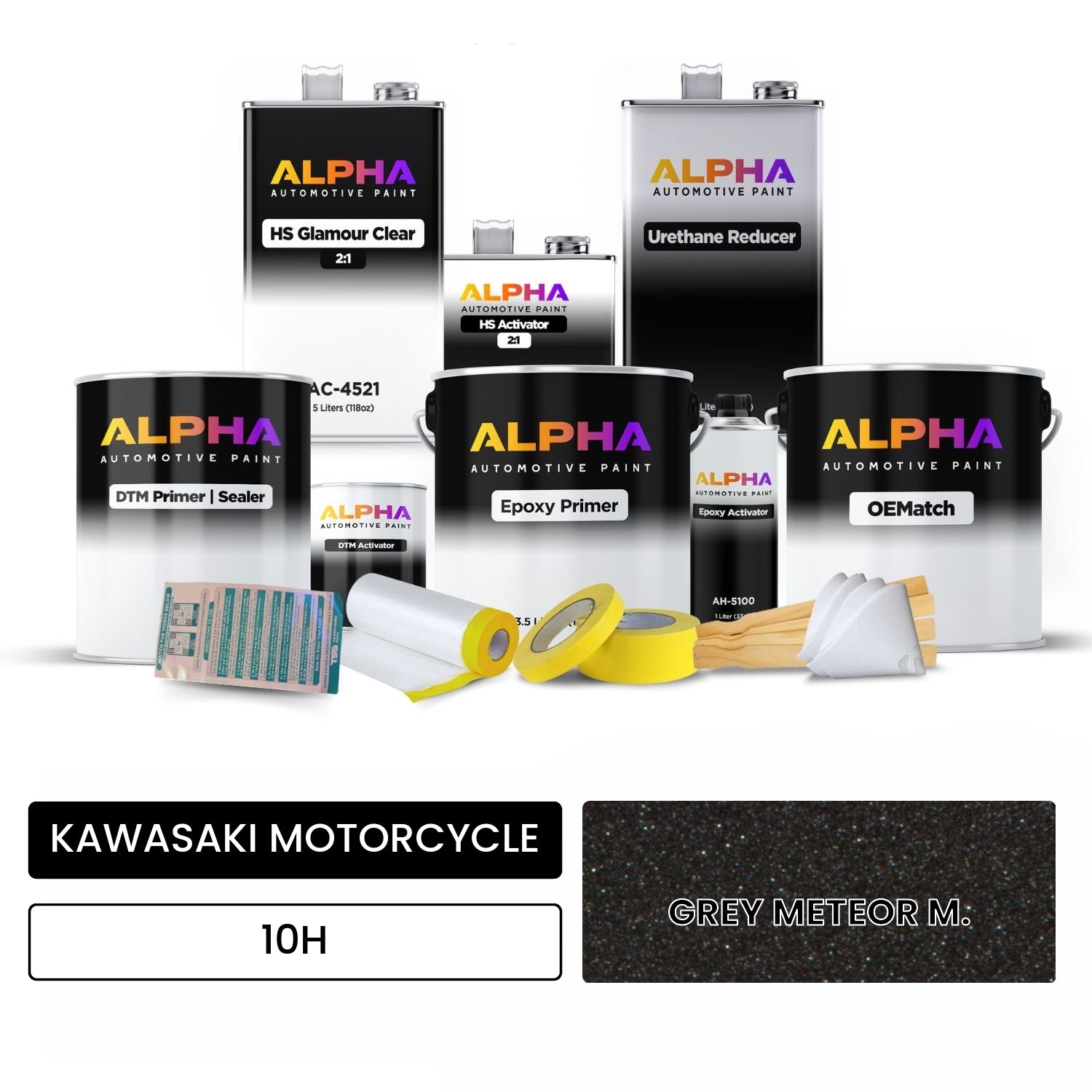 KAWASAKI MOTORCYCLE GREY METEOR M. 10H OEMatch Vehicle Paint Kit