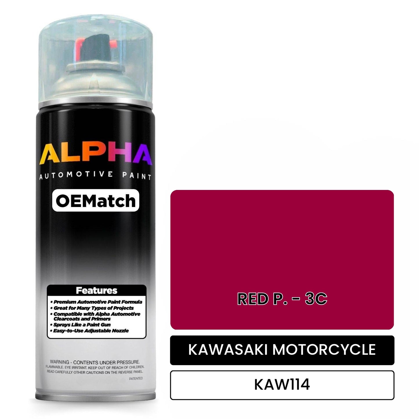 KAWASAKI MOTORCYCLE RED P. - 3C KAW114 OEMatch Spraycan