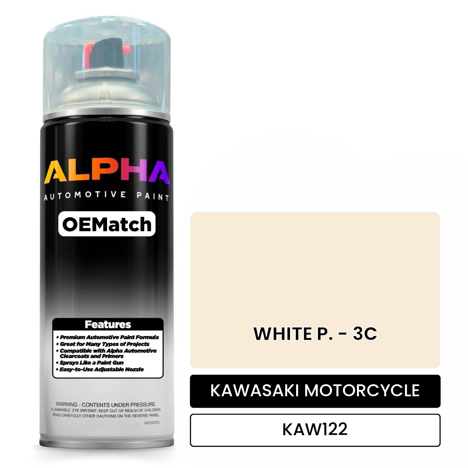 KAWASAKI MOTORCYCLE WHITE P. - 3C KAW122 OEMatch Spraycan