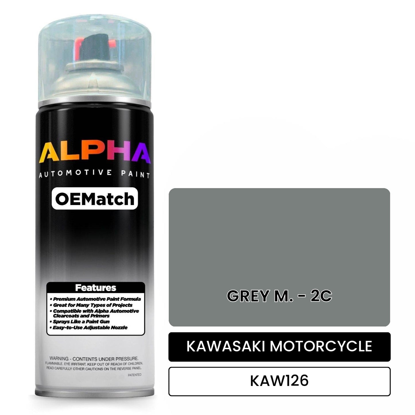 KAWASAKI MOTORCYCLE GREY M. - 2C KAW126 OEMatch Spraycan