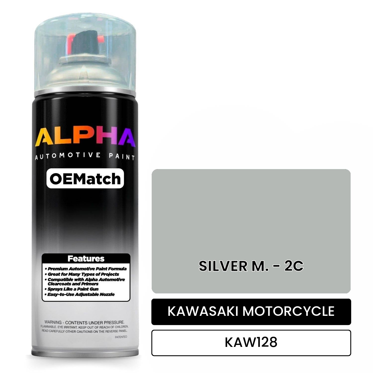 KAWASAKI MOTORCYCLE SILVER M. - 2C KAW128 OEMatch Spraycan
