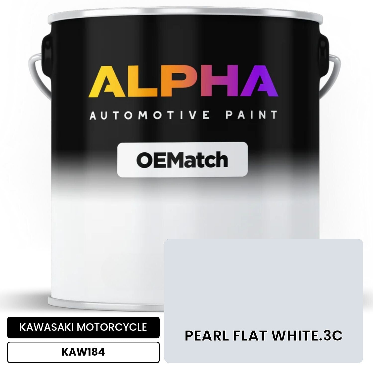 KAWASAKI MOTORCYCLE PEARL FLAT WHITE.3C KAW184 OEMatch Basecoat