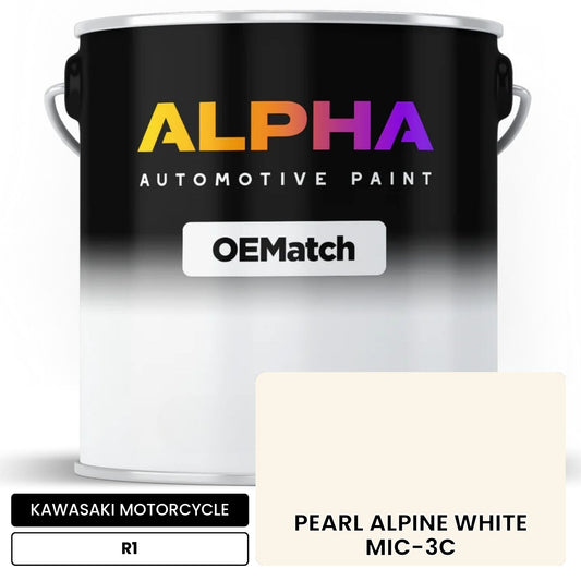 KAWASAKI MOTORCYCLE PEARL ALPINE WHITE MIC-3C R1 OEMatch Basecoat