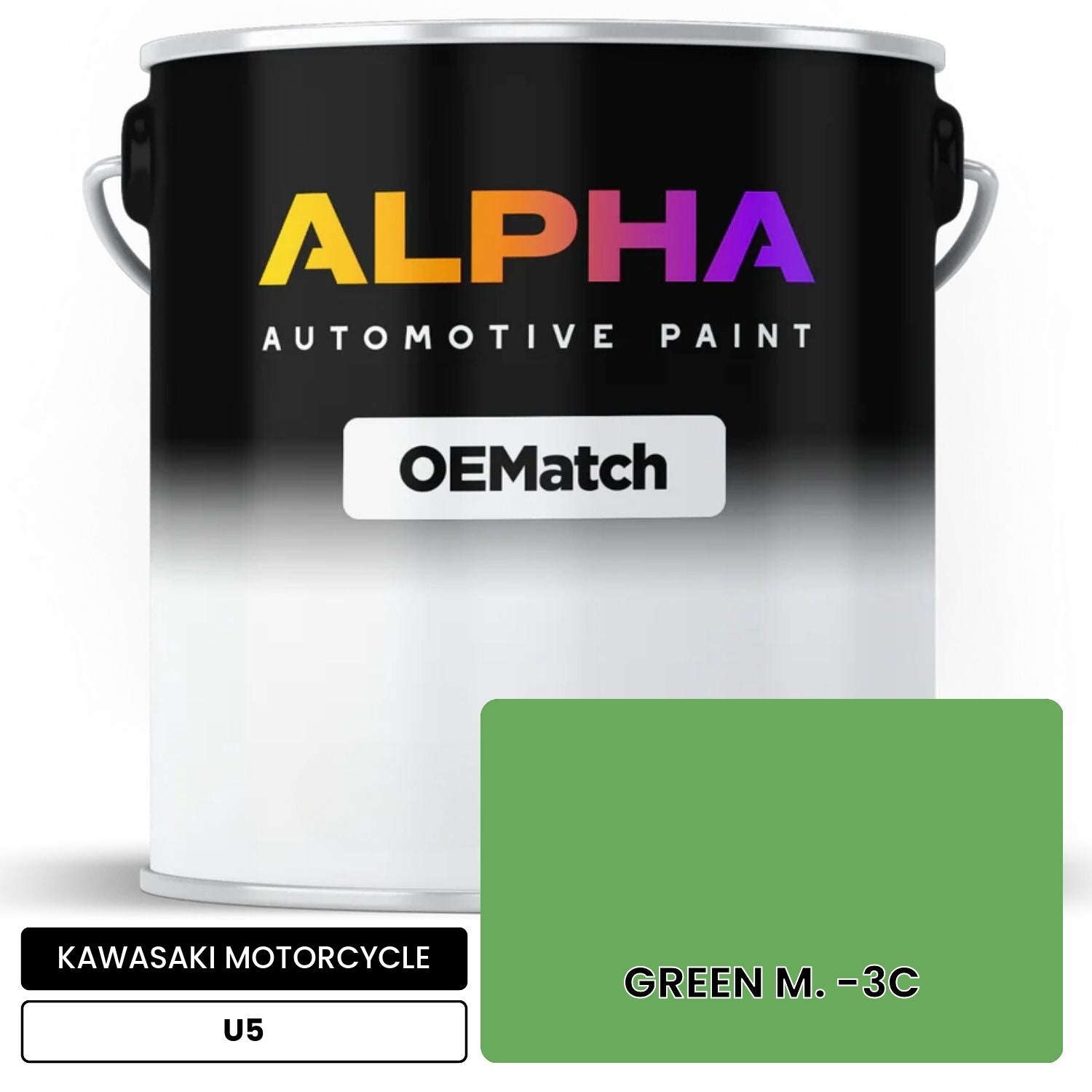 KAWASAKI MOTORCYCLE GREEN M. -3C U5 OEMatch Basecoat