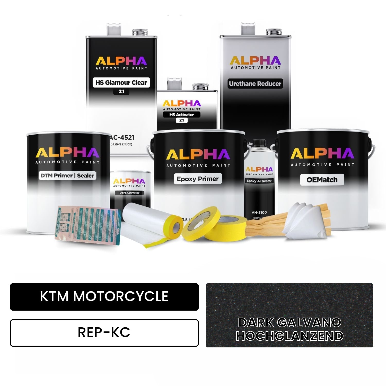 KTM MOTORCYCLE DARK GALVANO HOCHGLANZEND REP-KC OEMatch Vehicle Paint Kit