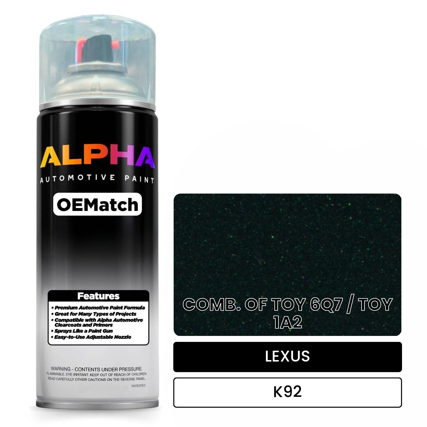 LEXUS COMB. OF TOY 6Q7 / TOY 1A2 K92 OEMatch Spraycan