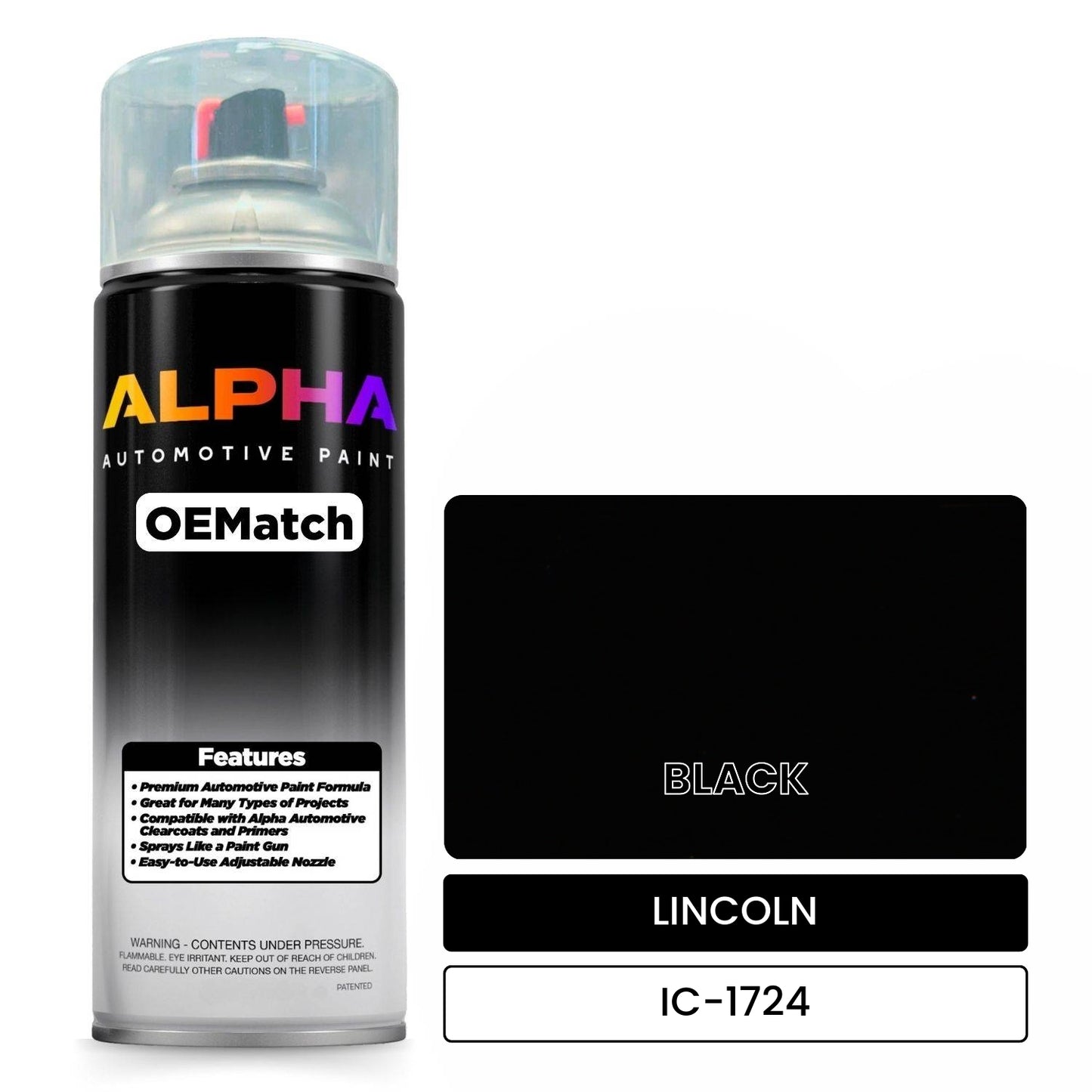 LINCOLN BLACK IC-1724 OEMatch Spraycan