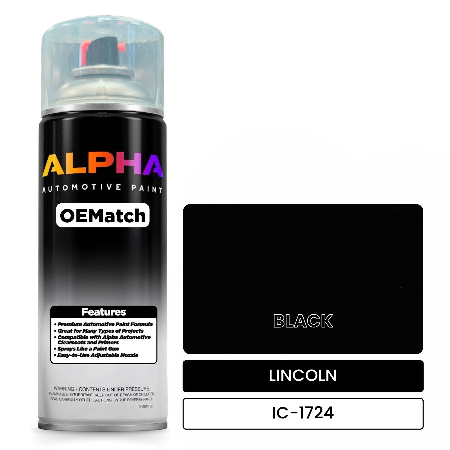 LINCOLN BLACK IC-1724 OEMatch Spraycan
