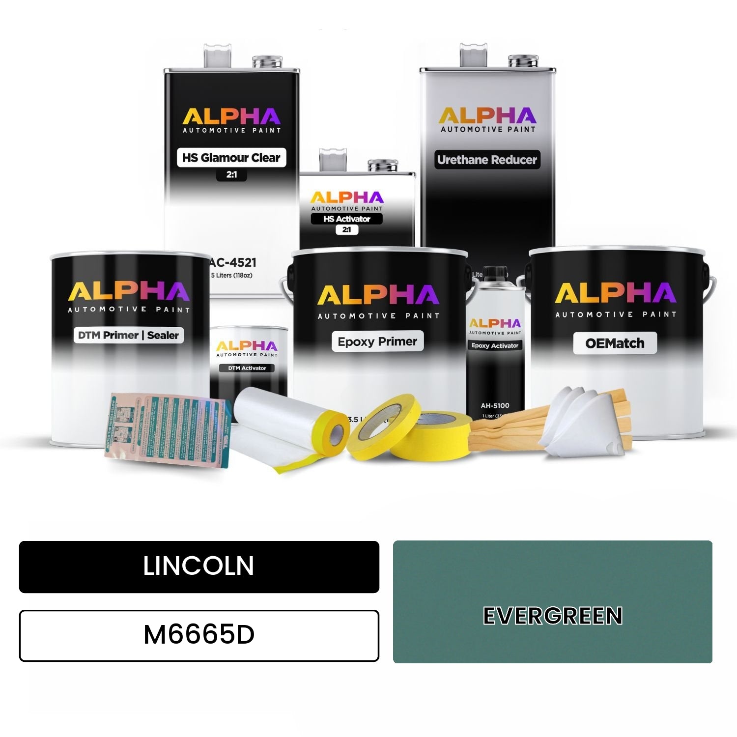 LINCOLN EVERGREEN M6665D OEMatch Vehicle Paint Kit
